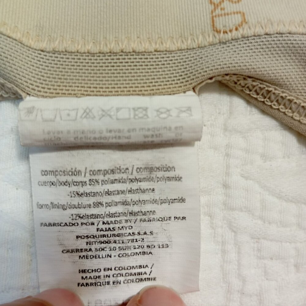 M&D Beige Post-Surgical Compression Garment Adjustable Straps Front Zipper Sz S - Picture 6 of 11